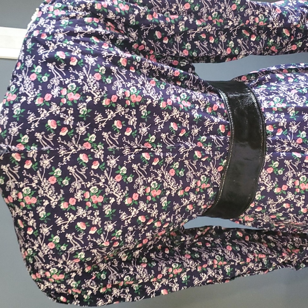 Patty O'neil vintage midi/maxi women's blue floral dress size 14 - Picture 11 of 17